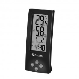 Digoo DG-TH1177 Wireless Digital Transparent Screen Indoor Hygrometer Thermometer Sensor Timer Alarm Clock