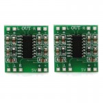 2 PCS LandaTianrui LDTR-WG0127 DC 5V D-level Mini Digital Amplifier Board (Green)