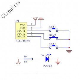 LDTR – Key3 3 – 6V Independent Key Touch Button Module External Keyboard with LED Power Indicator