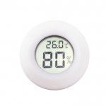 Digital Round Shaped Reptile Box Centigrade Thermometer & Hygrometer with Screen Display (White)