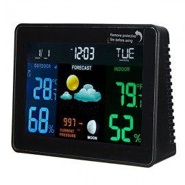 DC 4.5V Wireless Weather Station Multifunction Clock Digital Temperature Humidity Meter Indoor / Outdoor WWVB With Low Battery Indicator LCD Colorful Display Alarm And Snooze Function