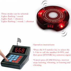 DC 12V Speed Wireless Restaurant Coaster Pagers Guest Calling Paging Queuing System