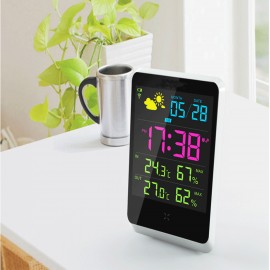 Wireless Weather Station Meter Digital Alarm Clock Date Time Display with LED Screen