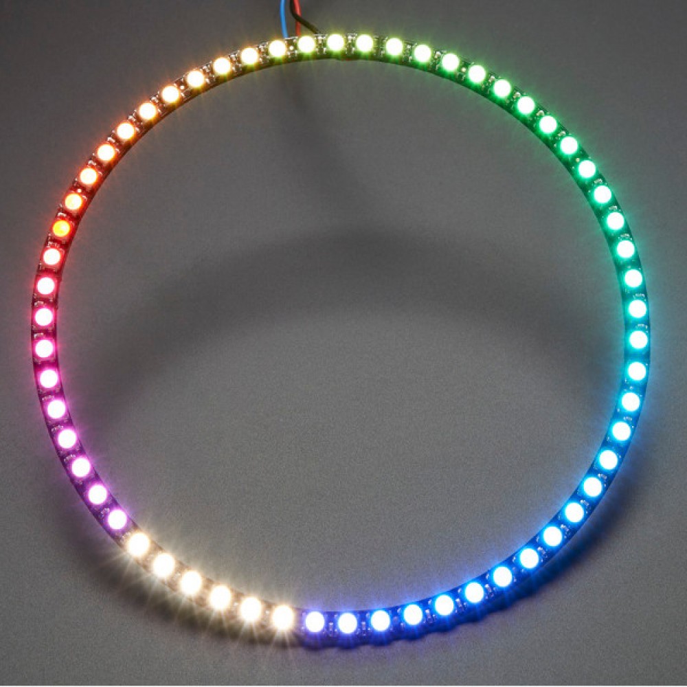 NeoPixel 1/4 60x 5050 RGBW 4500K LED With Integrated Drivers Natural White Ring With One Quarter Ring