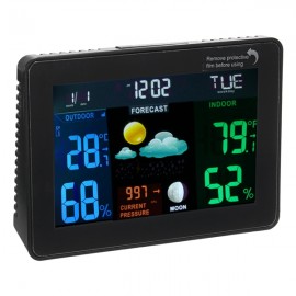 DC 4.5V Wireless Weather Station Multifunction Clock Digital Temperature Humidity Meter Indoor / Outdoor WWVB With Low Battery Indicator LCD Colorful Display Alarm And Snooze Function