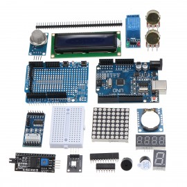 Ultimate UNO R3 LCD1602 Starter Kit With Keypad Servo Motor Gas Relay RTC Module For Arduino